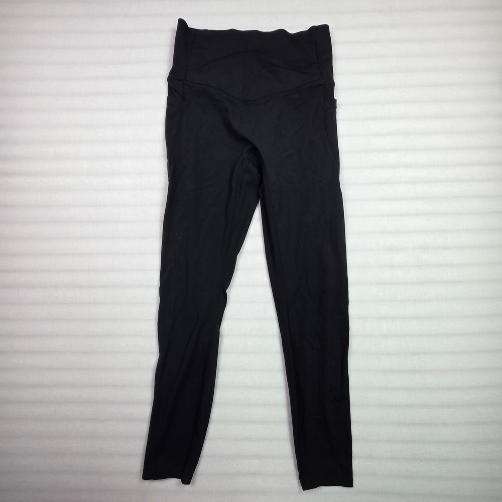 Halara Womens High Waisted Crossover Pocket Leggings Black Size Small 7/8 Length